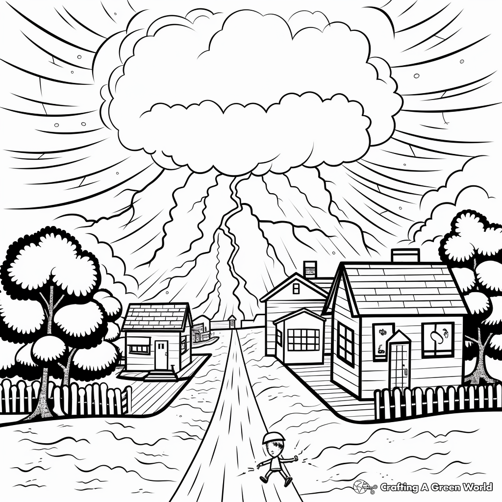 Approaching Thunderstorm Coloring Pages 1