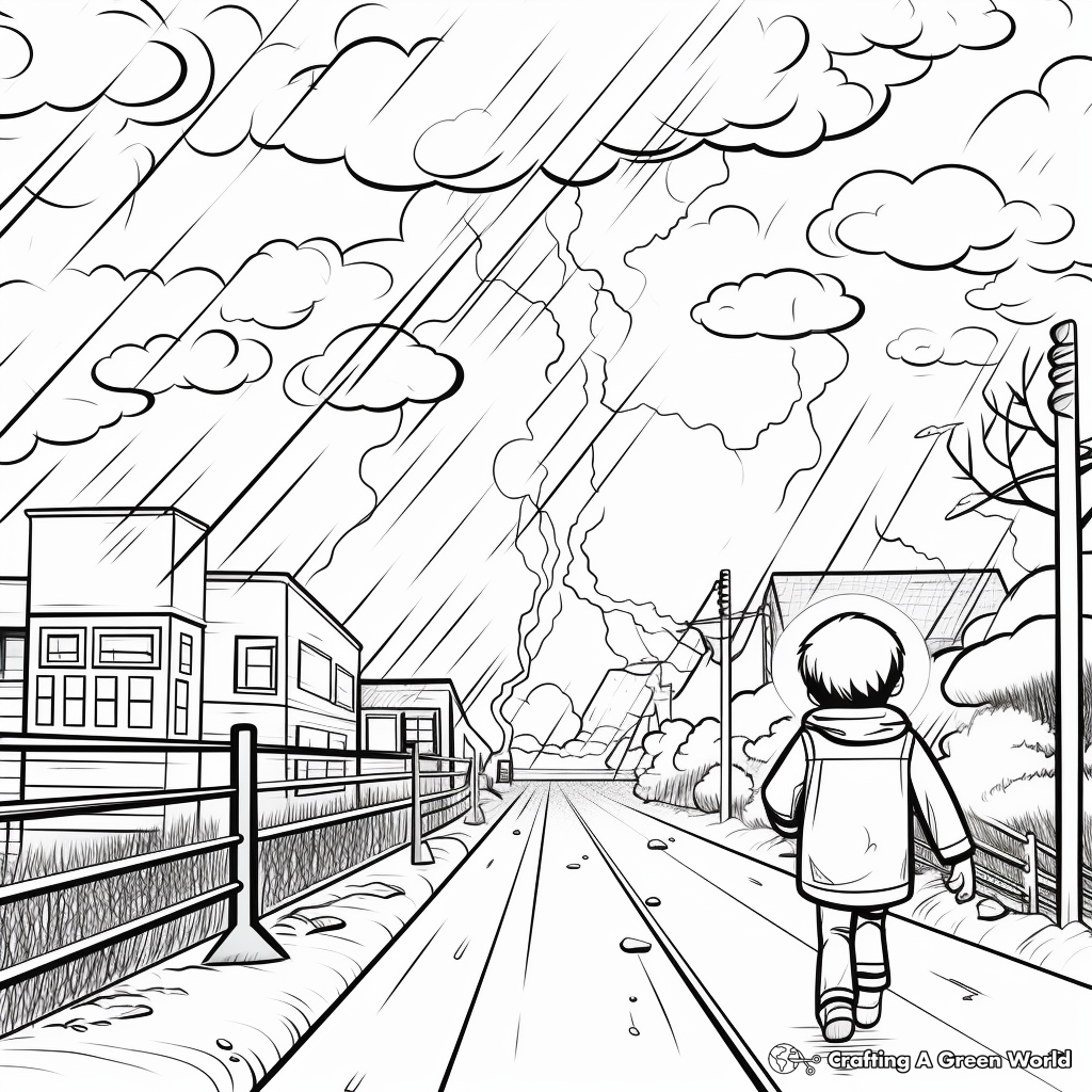 Approaching Thunderstorm Coloring Pages 3