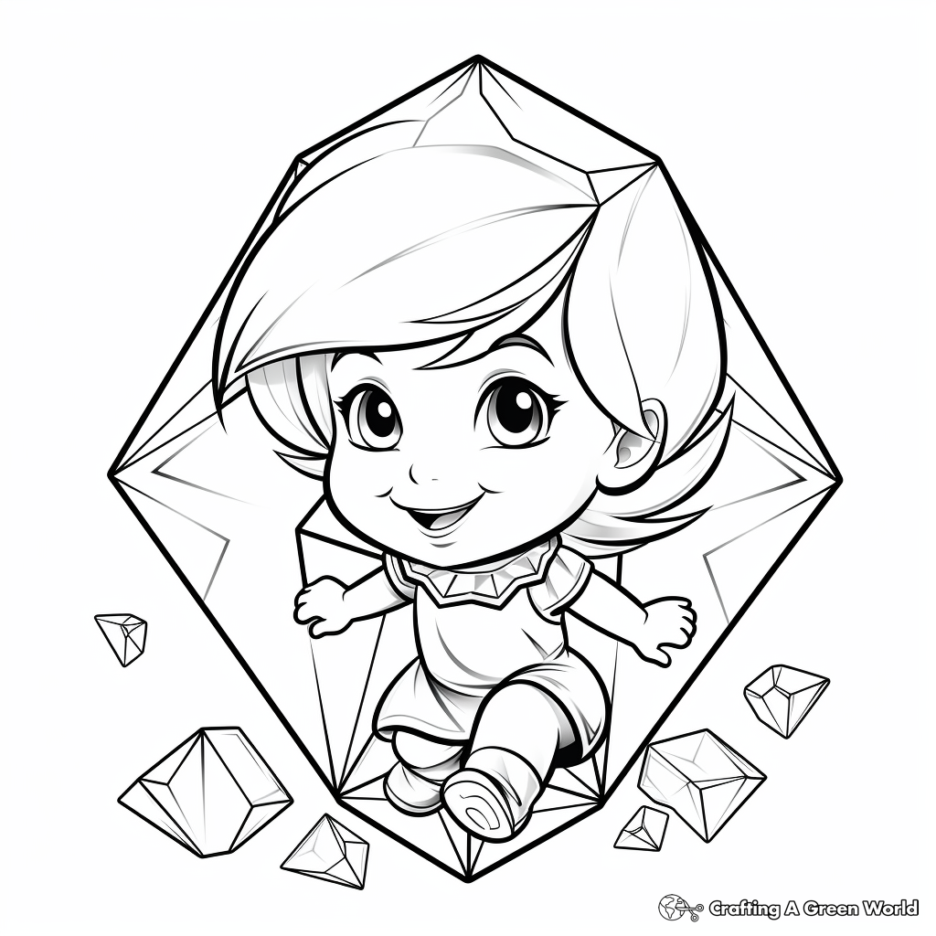 April Birthstone – Diamond Coloring Pages 1