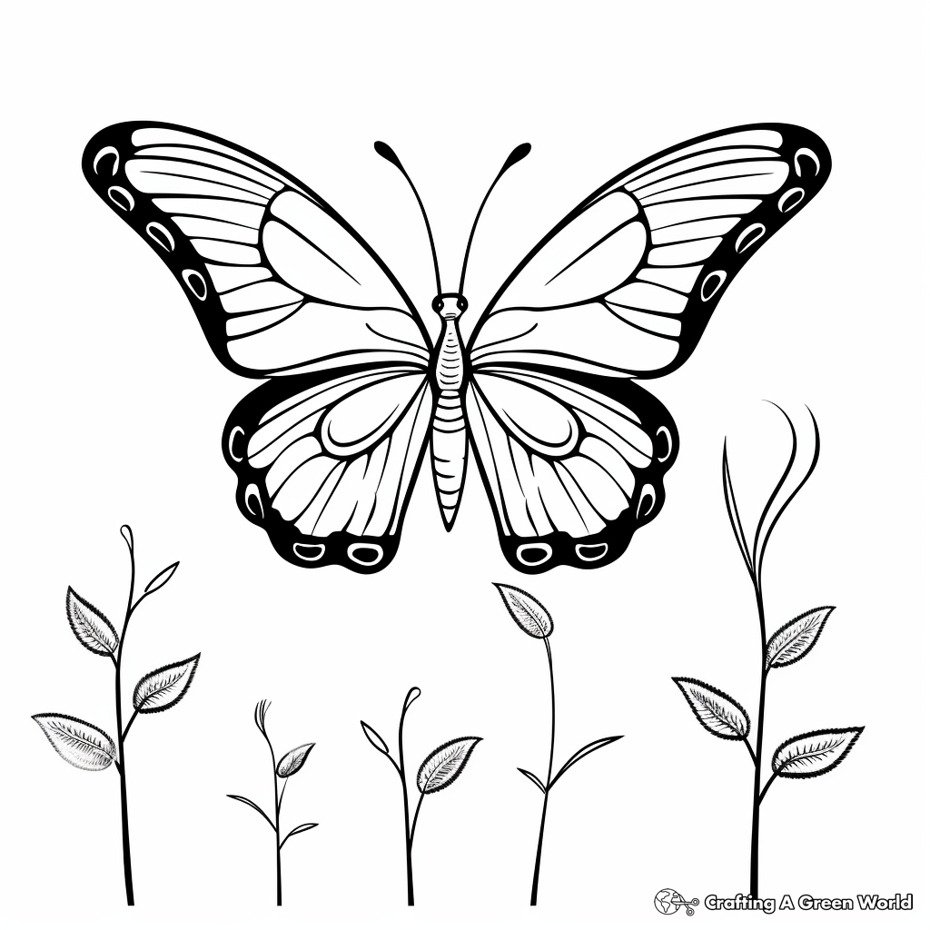 April Butterfly Life Cycle Coloring Pages 1