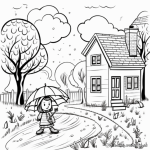 April Rainy Day Coloring Pages 1