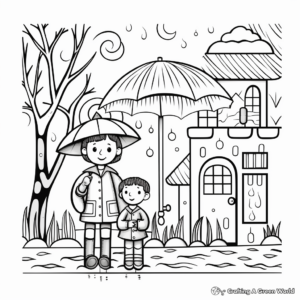 April Rainy Day Coloring Pages 2