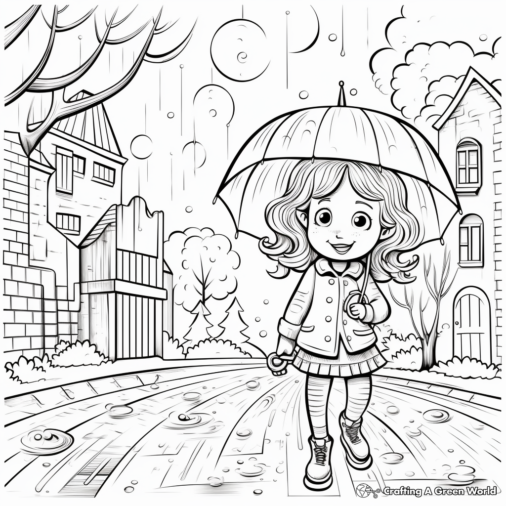 April Rainy Day Coloring Pages 3