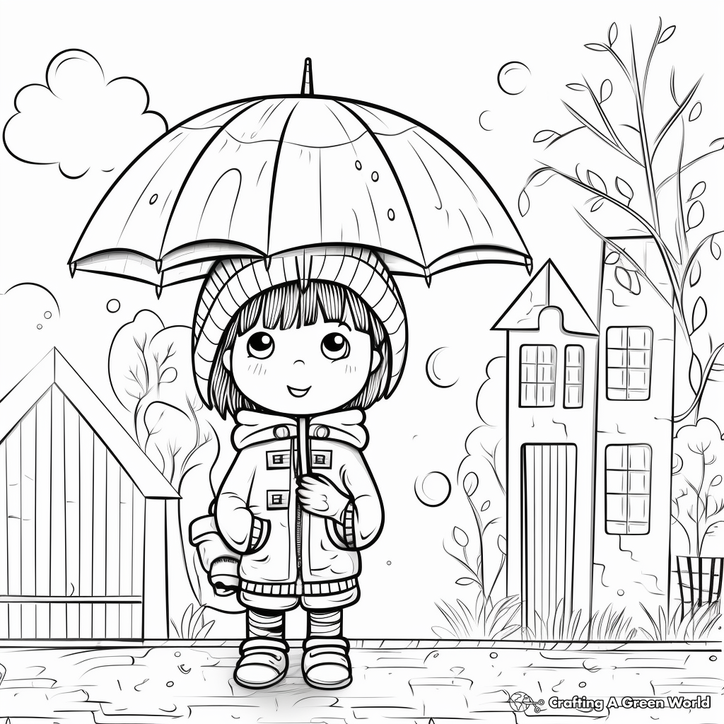 April Rainy Day Coloring Pages 4