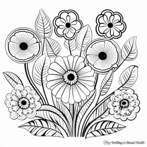 April Spring Flowers Coloring Pages 1