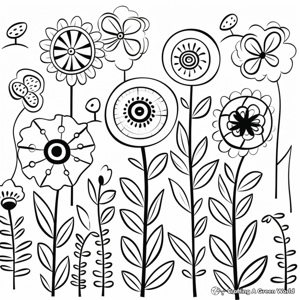 April Spring Flowers Coloring Pages 2