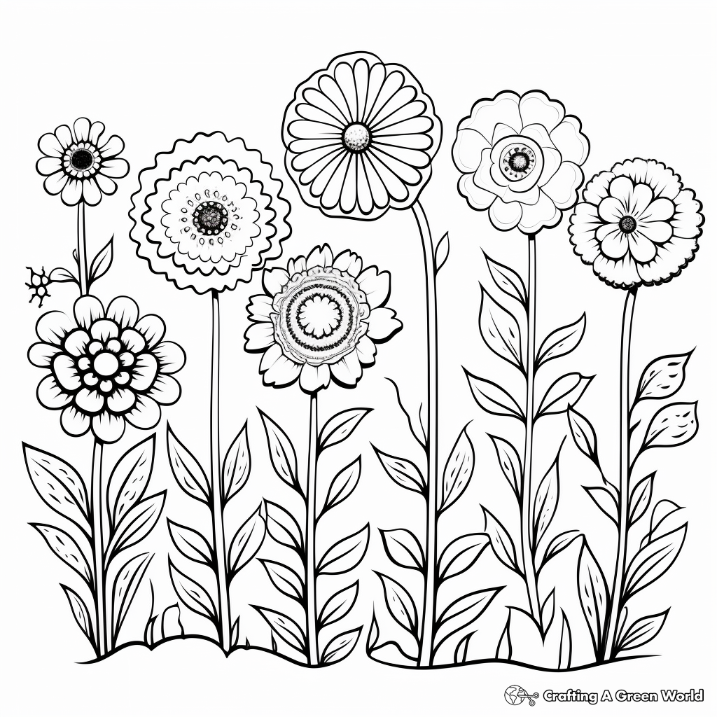 April Spring Flowers Coloring Pages 3