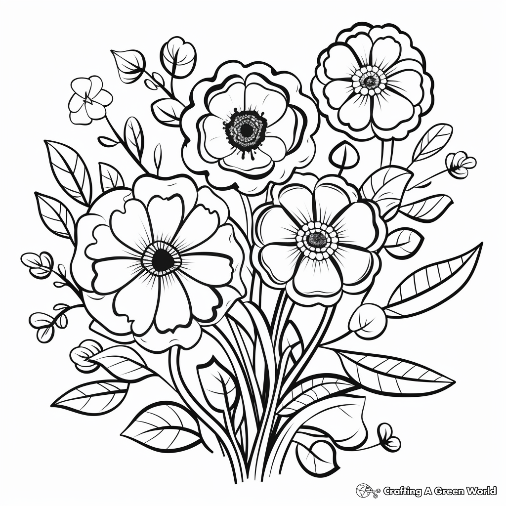 April Spring Flowers Coloring Pages 4
