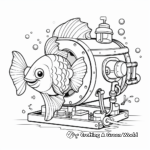 Aquarium Maintenance Coloring Pages: Cleaner Fish and Equipment 1