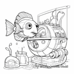 Aquarium Maintenance Coloring Pages: Cleaner Fish and Equipment 2