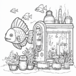 Aquarium Maintenance Coloring Pages: Cleaner Fish and Equipment 3