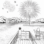 Aquatic Fireworks Coloring Pages for Lakeside Celebrations 2