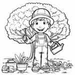 Arbor Day Coloring Pages With Tree-Care Tools 2