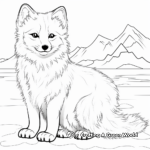 Arctic Fox and Northern Lights Coloring Pages 2