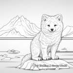Arctic Fox and Polar Landscape Coloring Pages 1