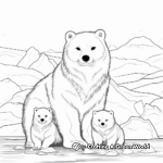 Arctic Fox Pack: Family Scene Coloring Sheets 3