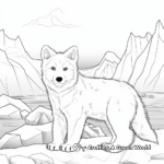 Arctic Fox with Icebergs Background Coloring Pages 4