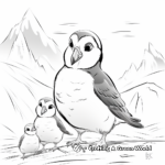 Arctic Puffin Scene Coloring Pages 3