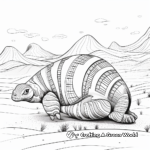 Armadillo with Desert Landscape Coloring Pages 1