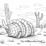 Armadillo with Desert Landscape Coloring Pages 2