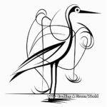 Art-Inspired Abstract Stork Coloring Pages 2