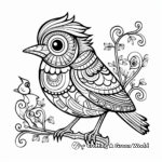Artistic Abstract Blue Bird Coloring Pages 1