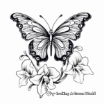 Artistic Abstract Butterfly and Orchid Coloring Sheets 1