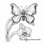 Artistic Abstract Butterfly and Orchid Coloring Sheets 4