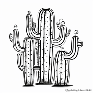 Artistic Abstract Cactus Coloring Pages 1