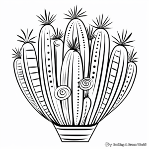 Artistic Abstract Cactus Coloring Pages 2