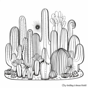Artistic Abstract Cactus Coloring Pages 4