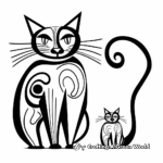 Artistic Abstract Cat and Mouse Coloring Pages 1
