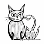Artistic Abstract Cat and Mouse Coloring Pages 2