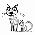 Artistic Abstract Cat and Mouse Coloring Pages 3