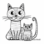 Artistic Abstract Cat and Mouse Coloring Pages 4