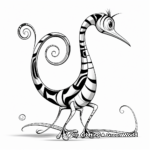 Artistic Abstract Compysognathus Coloring Pages 2