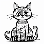 Artistic Abstract Kitty Coloring Pages 1