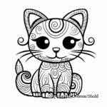 Artistic Abstract Kitty Coloring Pages 4