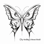 Artistic Abstract Monarch Butterfly Coloring Pages 1