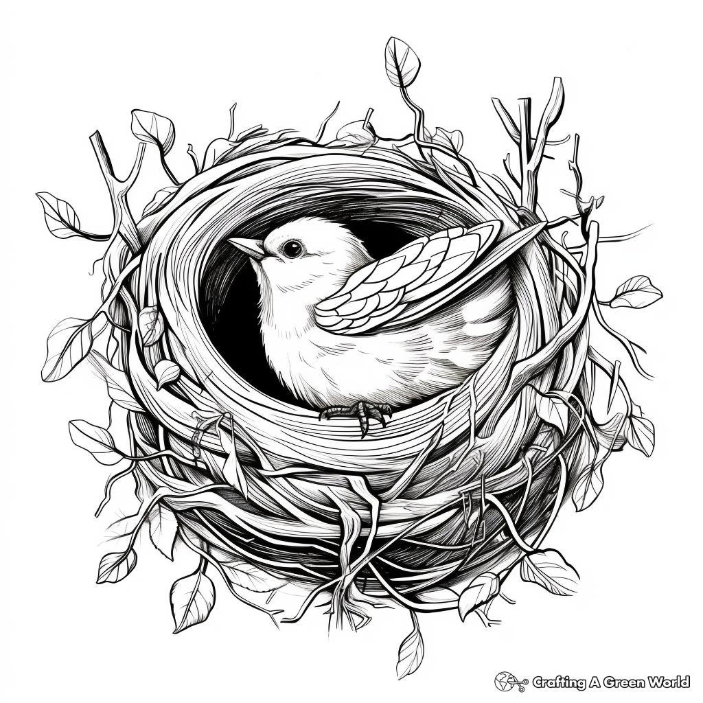Artistic Abstract Nest Coloring Pages 3