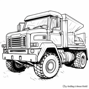 Artistic Abstract Snow Plow Truck Coloring Pages for Artists 1