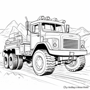 Artistic Abstract Snow Plow Truck Coloring Pages for Artists 2