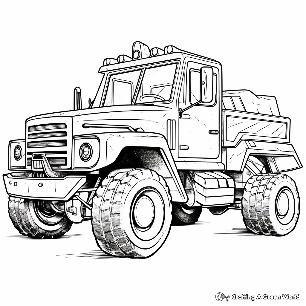 Artistic Abstract Snow Plow Truck Coloring Pages for Artists 3