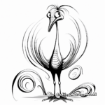 Artistic Abstract Troodon Coloring Pages for Adults 2