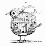 Artistic Abstraction of Bird Cage Coloring Pages 1