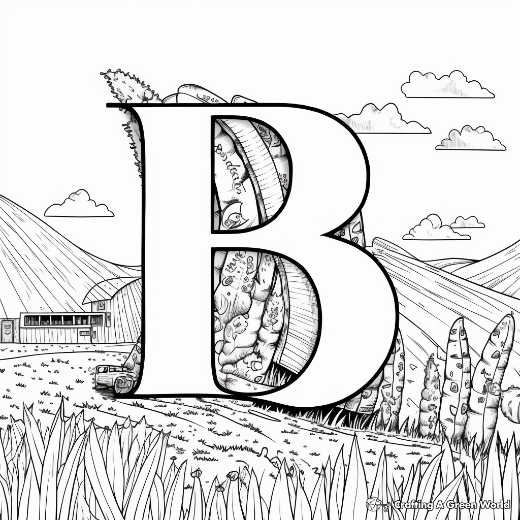 Artistic 'B is for Banana' Abstract Coloring Pages 1