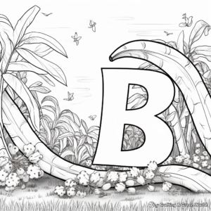 Artistic 'B is for Banana' Abstract Coloring Pages 2
