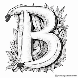 Artistic 'B is for Banana' Abstract Coloring Pages 4