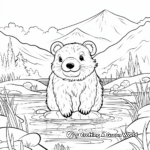 Artistic Beaver in the Wild Coloring Pages 1