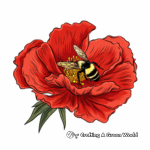 Artistic Bee and Peony Flower Coloring Pages for Art Enthusiasts 2